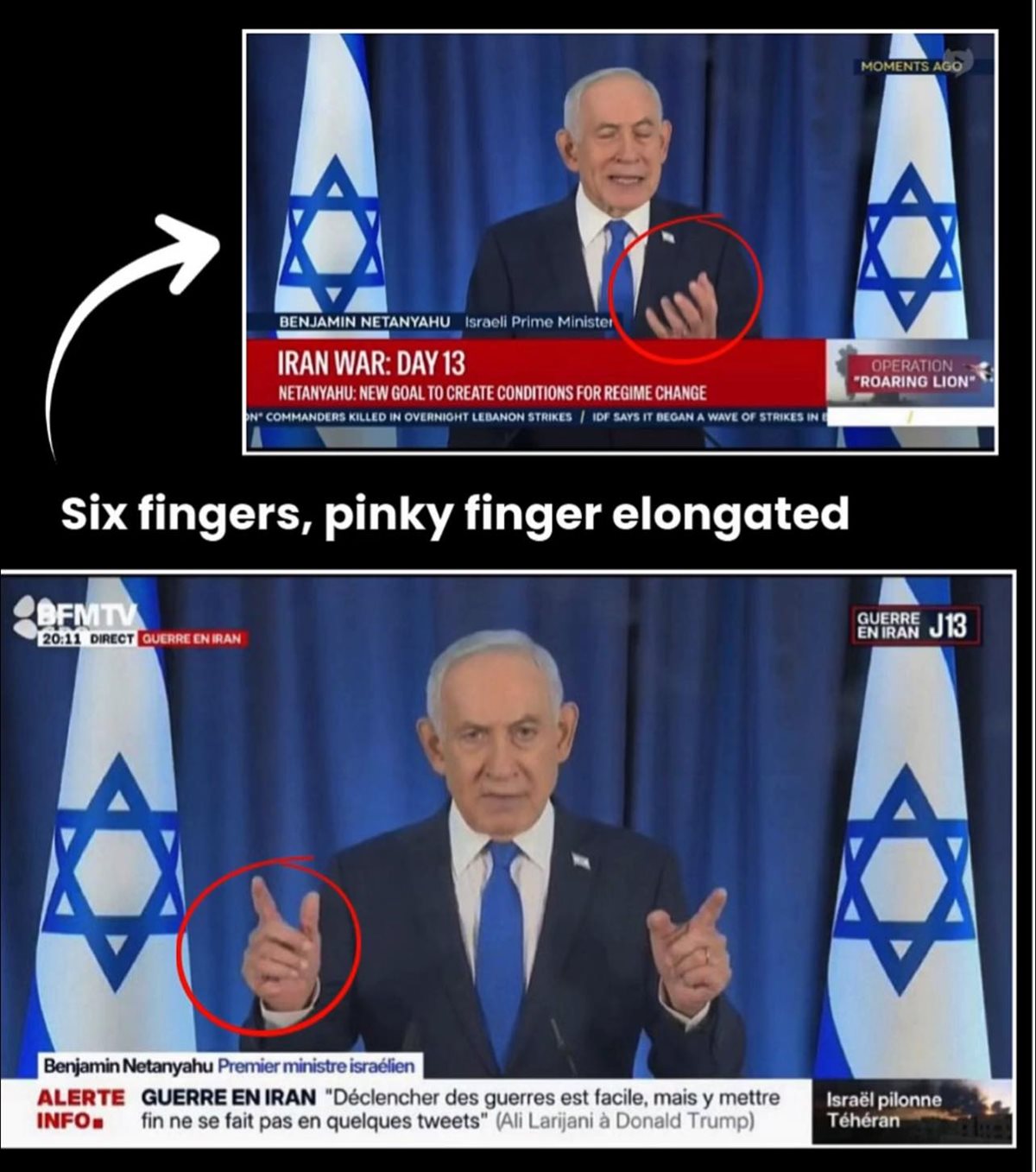 ظهر بـ6 أصابع.. حقيقة اغتيال نتنياهو وظهوره بالـ AI في خطابه الأخير